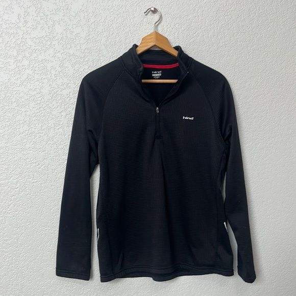 Hind Quarter Zip Up Sweater Mens Waffle Insulation Winter Gear Black Size Medium - Picture 1 of 7